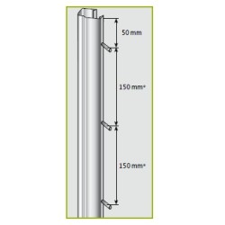 Rækkestolpe - Indvendige kroge 270 cm /1,8 mm
