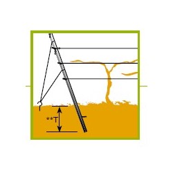 Rækkestolpe - Indvendige kroge 270 cm /1,8 mm